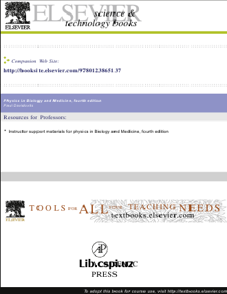 Physics in Biology and Medicine Fourth Edition. Paul Davidovits