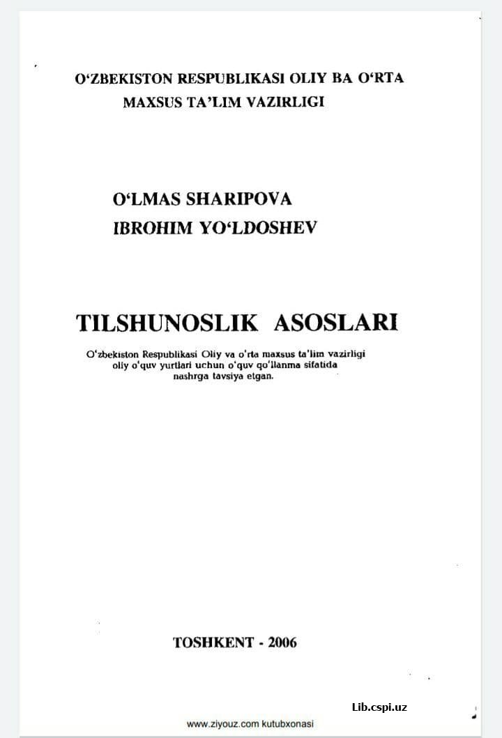 Tilshunoslik asoslari.