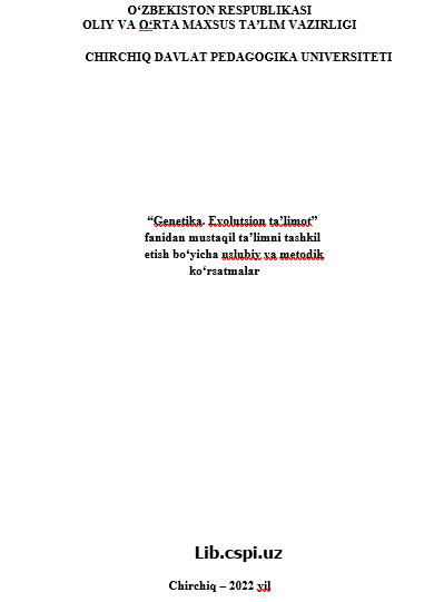 Genetika. Evolutsion ta’limot