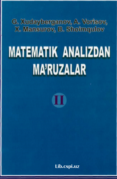 MATEMATIK ANALIZDAN MA'RUZALAR II