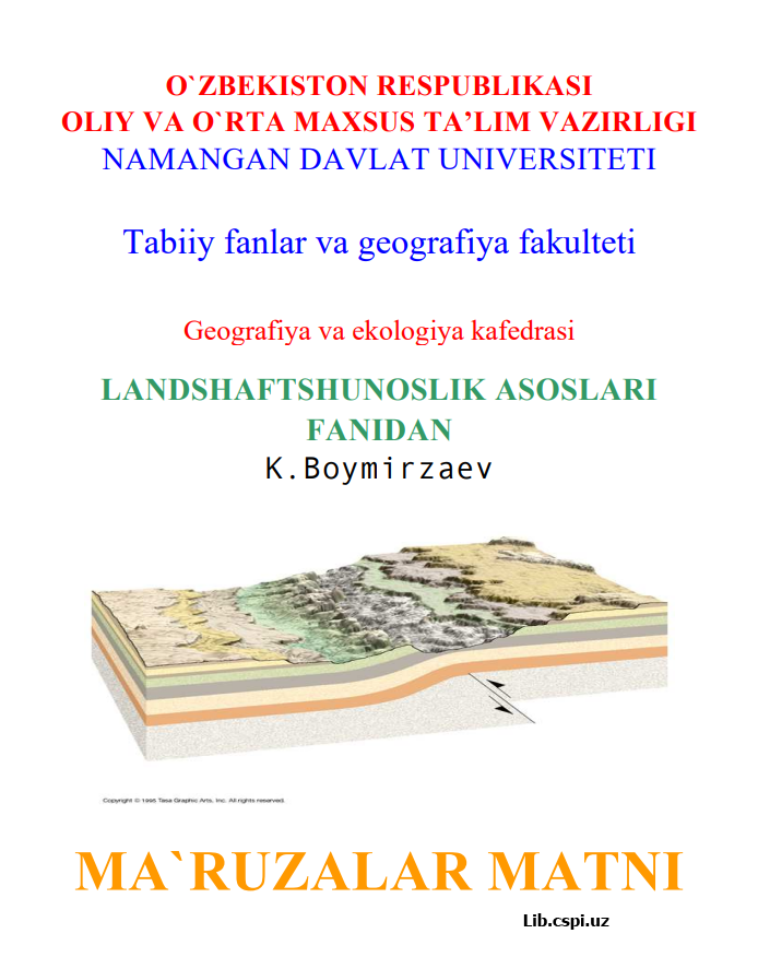 LANDSHAFTSHUNOSLIK ASOSLARI