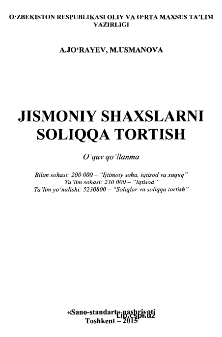 JISMONIY SHAXSLARNI SOLIQQA TORTISH