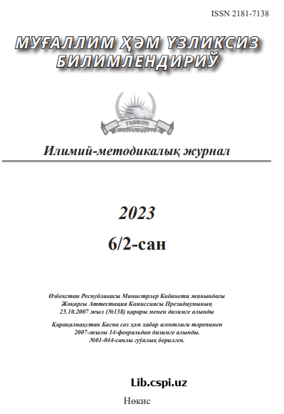 TÓLEPBERGEN MÁTMURATOV SHIǴARMALARINDA QOLLANILǴAN SINTAKSISLIK TÁKIRARLAR
