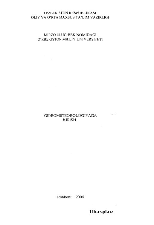 Gidrometeorologiyaga kirish