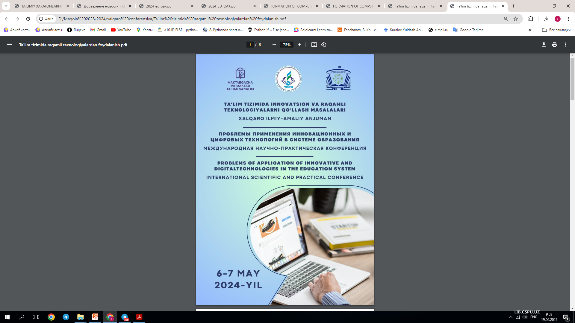 TA‟LIM TIZIMIDA RAQAMLI TEXNOLOGIYALARDAN FOYDALANISH