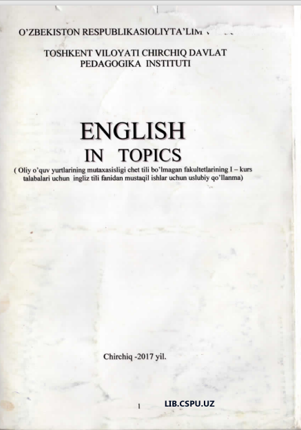 English in topics