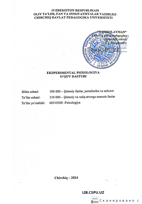 EKSPEREMENTAL PSIXOLOGOYA