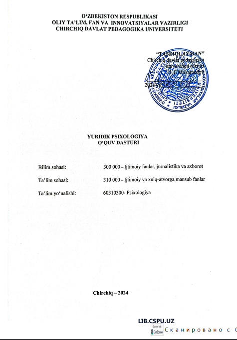 YURIDIK PSIXOLOGIYA
