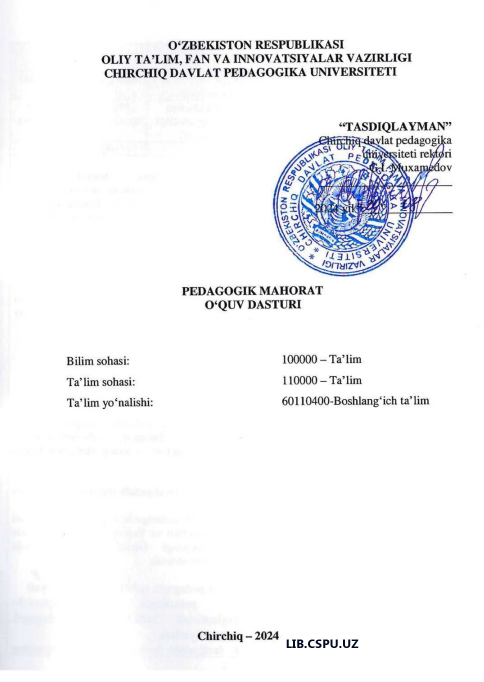 PEDAGOGIK MAHORAT