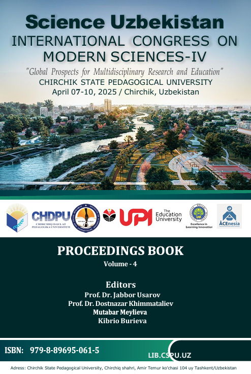 "GLOBAL PROSPECTS FOR MULTIDISCIPLINARY RESEARCH AND EDUCATION"  CHIRCHIK STATE PEDAGOGICAL UNIVERSITY