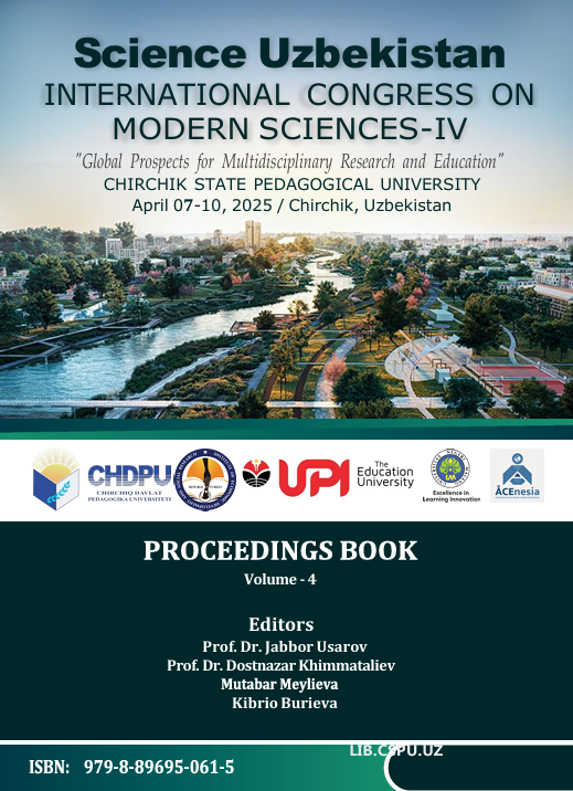 INTERNATIONAL CONGRESS ON MODERN SCIENCES-IV  "GLOBAL PROSPECTS FOR MULTIDISCIPLINARY RESEARCH AND  EDUCATION"