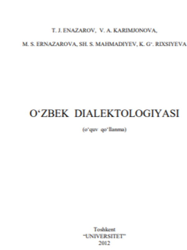 O'zbek dialektologiyasi