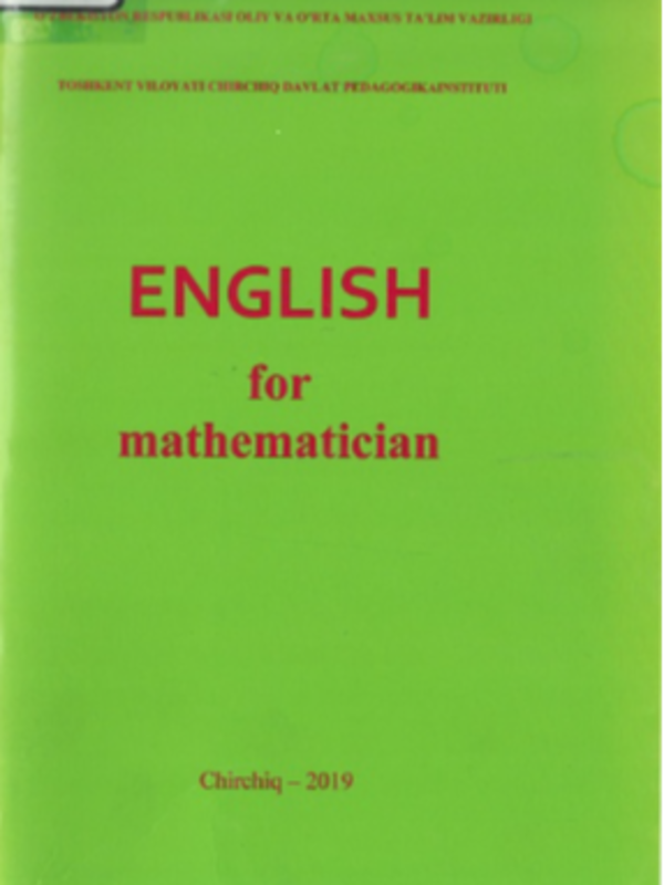 English fo mathematician