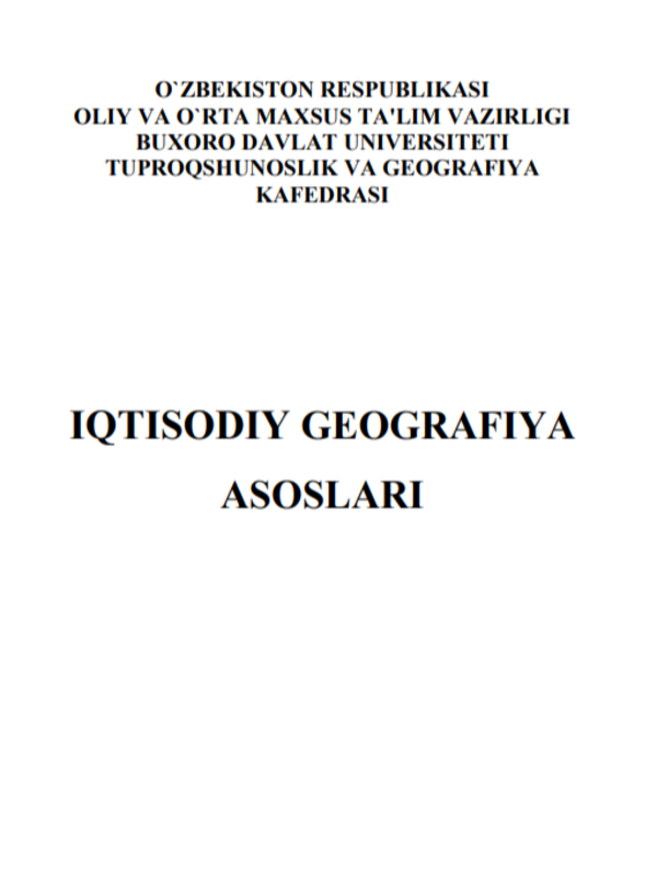 Iqtsodiy geografiya asoslari