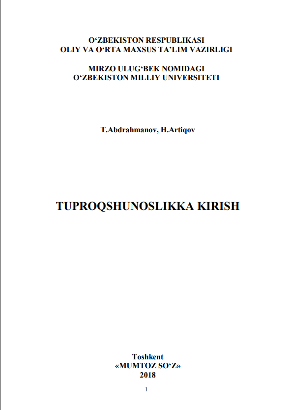 Tuproqshunoslikka kirish