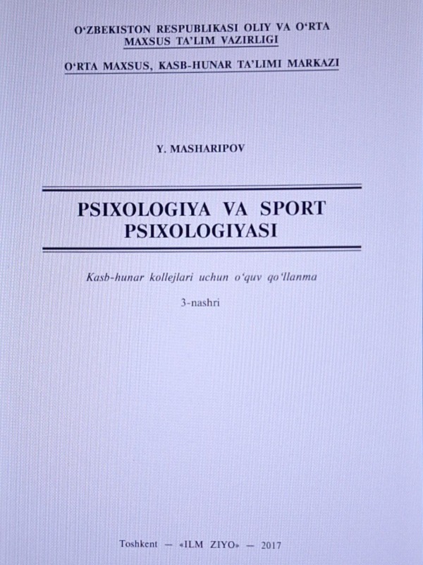 Psixologiya va sport psixologiyasi