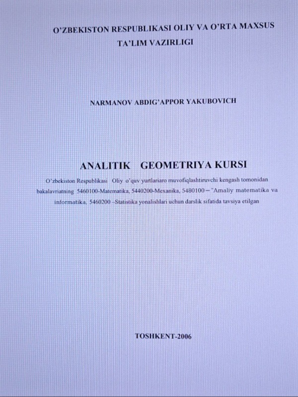 Analitik geometriya kursi