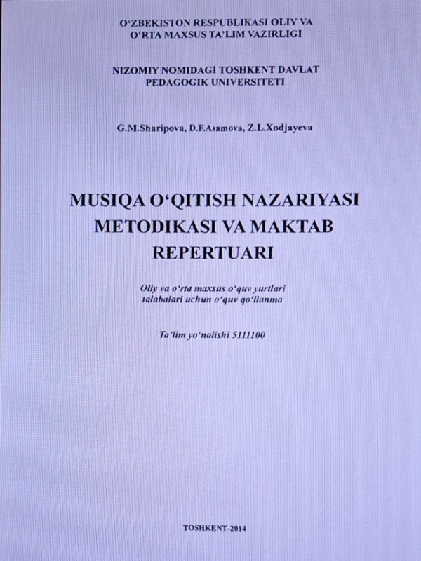 Musiqa o'qitish nazariyasi metodikasi va maktab repertuari