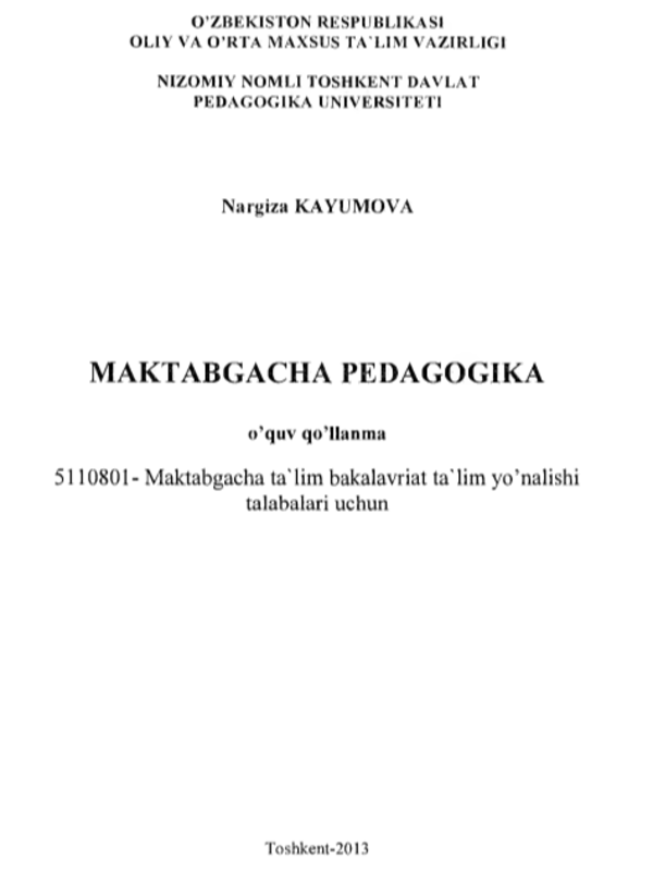 Maktabgacha  pedagogika