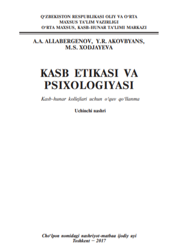 Kasb etikasi va psixologiyasi