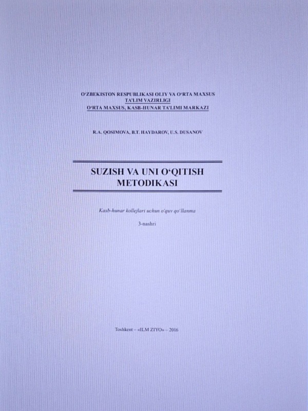 Suzish va uni o'qitish metodikasi