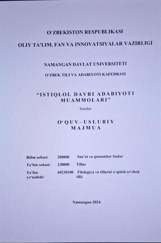 Istiqlol davri adabiyoti muammolari