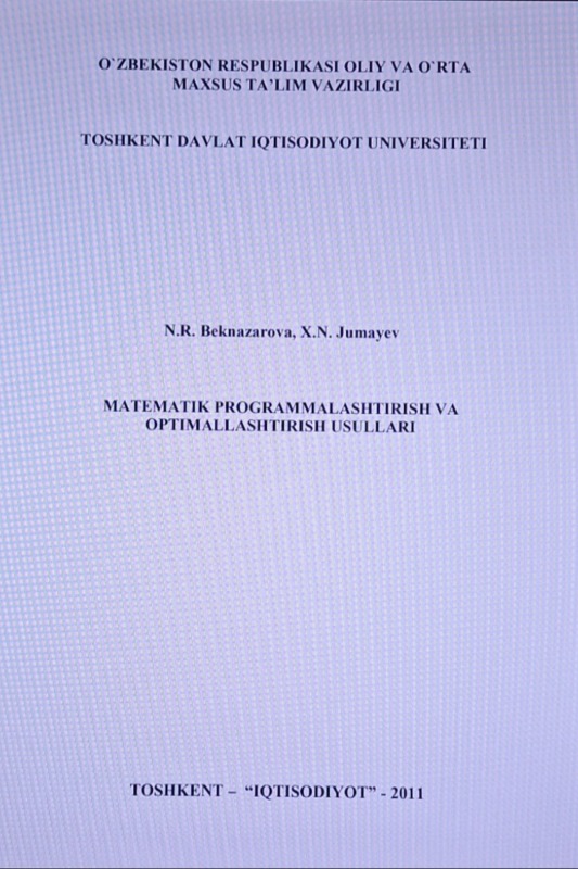 Matematik programmalashtirish va optimallashtirish usullari