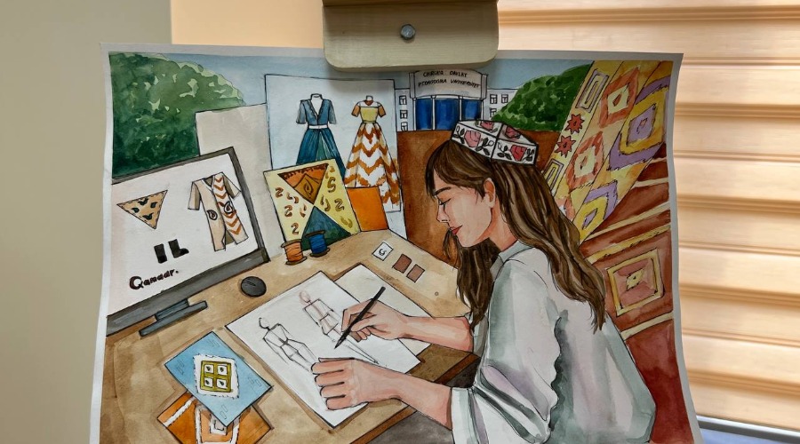 “Ilmda mening orzularim” mavzusida talaba-qizlar o‘rtasida rasmlar ko‘rik-tanlovi