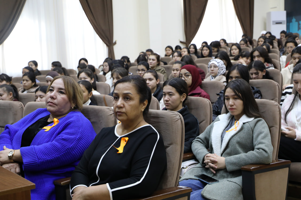“Xotin-qizlarga nisbatan zo‘ravonlikka barham berish xaqlaro kuni” munosabati bilan o‘tkazilgan tadbir tafsiloti Gallery Image